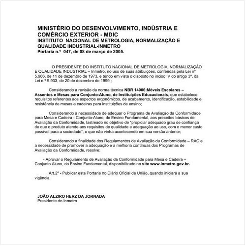 Portaria INMETRO/MDIC 47:2005 - Situação: Revogado