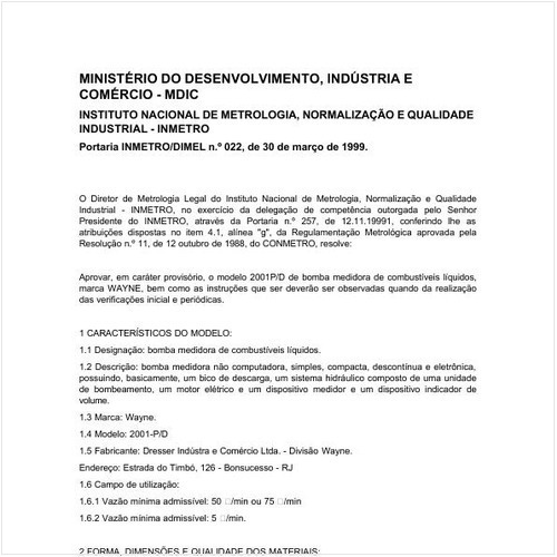 Portaria DIMEL/INMETRO 22:1999 - Situação: Revisto