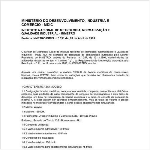 Portaria DIMEL/INMETRO 31:1999 - Situação: Revisto
