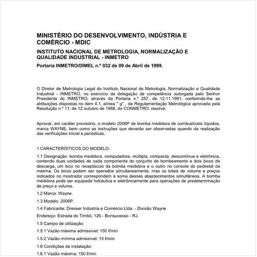 Portaria DIMEL/INMETRO 32:1999 - Situação: Revisto