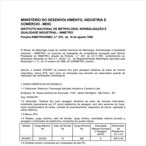 Portaria DIMEL/INMETRO 70:1999 - Situação: Em vigor