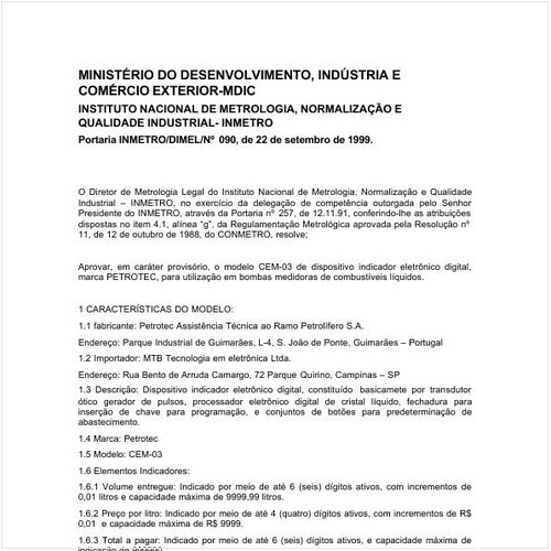 Portaria DIMEL/INMETRO 90:1999 - Situação: Revisto
