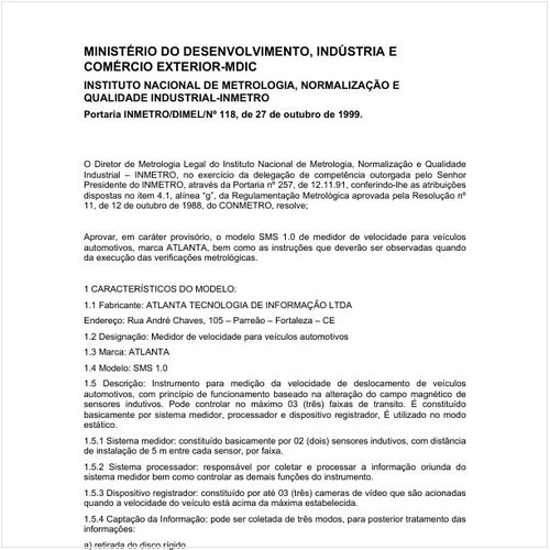 Portaria DIMEL/INMETRO 118:1999 - Situação: Revisto