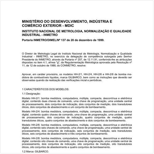 Portaria DIMEL/INMETRO 137:1999 - Situação: Revisto