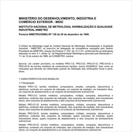 Portaria DIMEL/INMETRO 138:1999 - Situação: Revisto