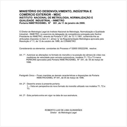 Portaria DIMEL/INMETRO 1:2000 - Situação: Em vigor
