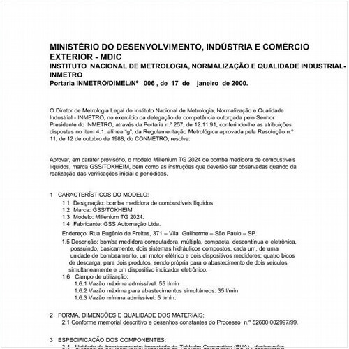 Portaria DIMEL/INMETRO 6:2000 - Situação: Em vigor