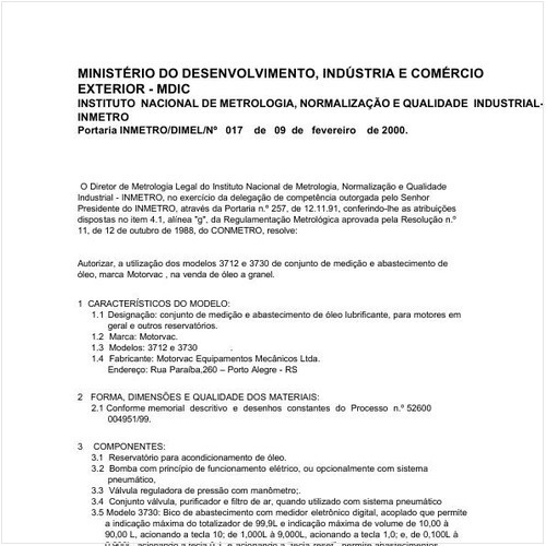 Portaria DIMEL/INMETRO 17:2000 - Situação: Revogado