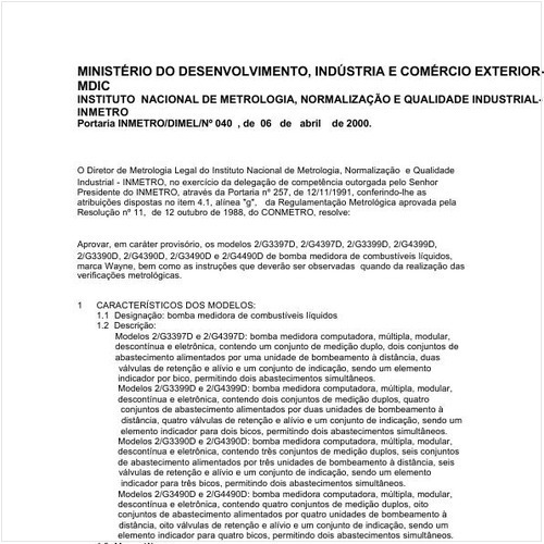Portaria DIMEL/INMETRO 40:2000 - Situação: Revisto