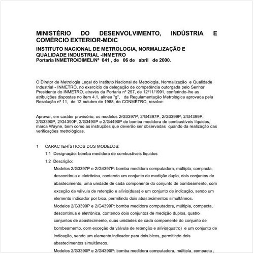Portaria DIMEL/INMETRO 41:2000 - Situação: Revisto