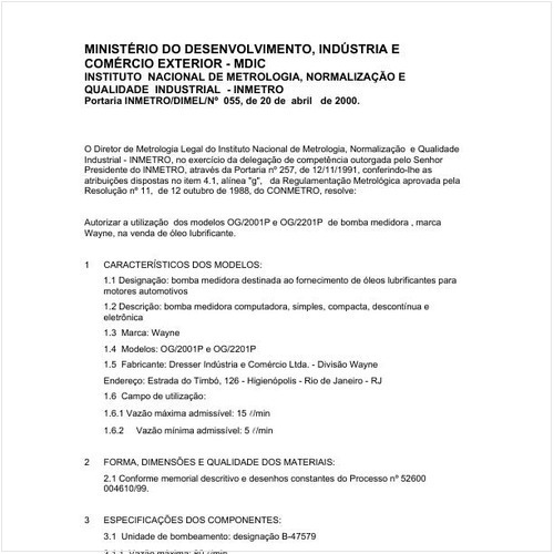 Portaria DIMEL/INMETRO 55:2000 - Situação: Revogado