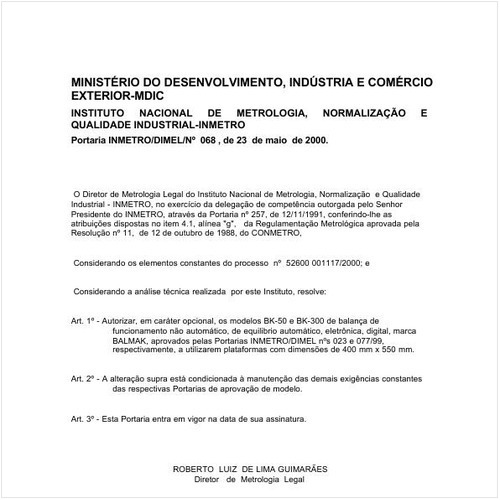 Portaria DIMEL/INMETRO 68:2000 - Situação: Revisto