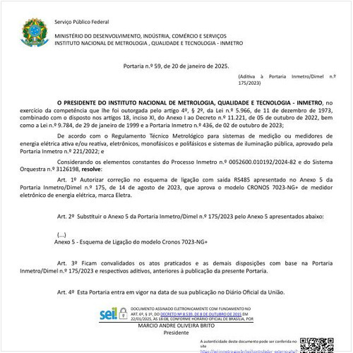 Portaria DIMEL/INMETRO 59:2025 - Situação: Em vigor