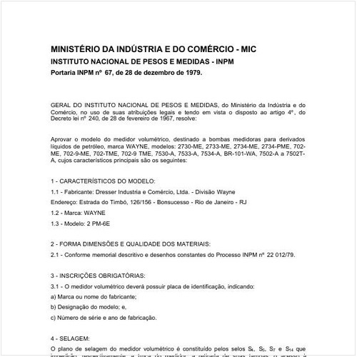 Portaria INPM/MIC 67:1979 - Situação: Revisto