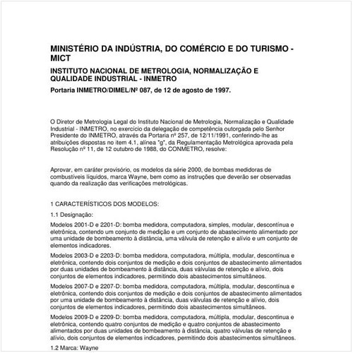 Portaria DIMEL/INMETRO 87:1997 - Situação: Revisto
