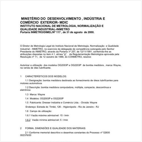 Portaria DIMEL/INMETRO 117:2000 - Situação: Revogado