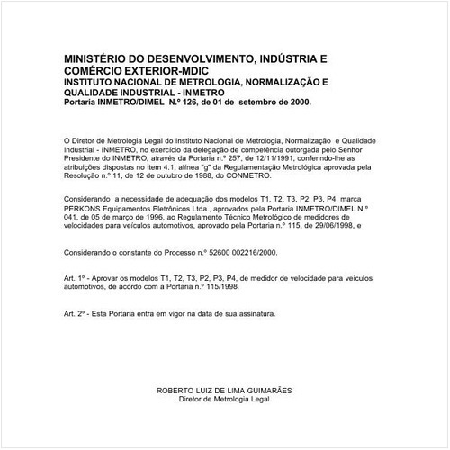 Portaria DIMEL/INMETRO 126:2000 - Situação: Revisto
