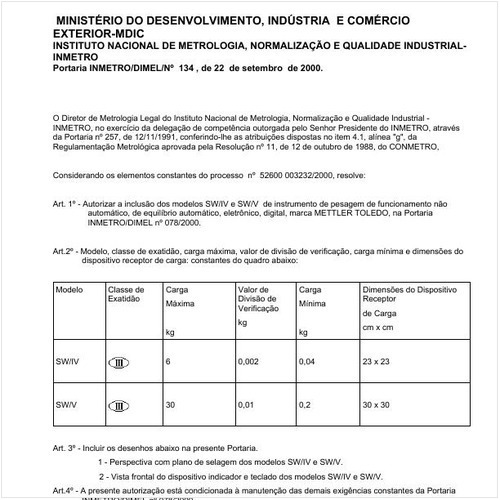 Portaria DIMEL/INMETRO 134:2000 - Situação: Revisto