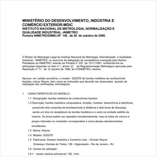 Portaria DIMEL/INMETRO 148:2000 - Situação: Revisto