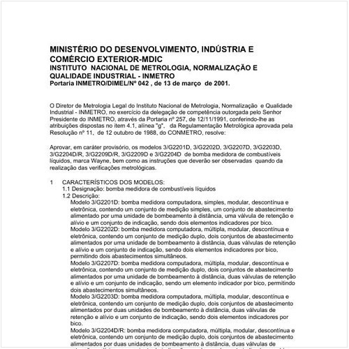 Portaria DIMEL/INMETRO 42:2001 - Situação: Revisto