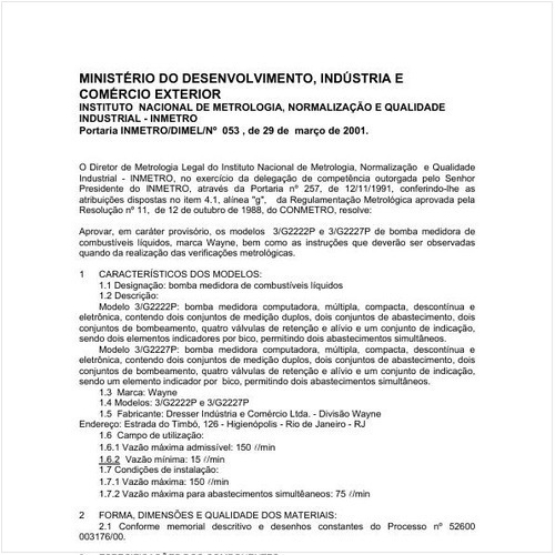 Portaria DIMEL/INMETRO 53:2001 - Situação: Revisto