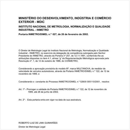 Portaria DIMEL/INMETRO 27:2002 - Situação: Em vigor