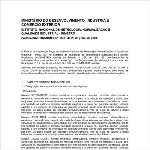 Portaria DIMEL/INMETRO 93:2001 - Situação: Revisto