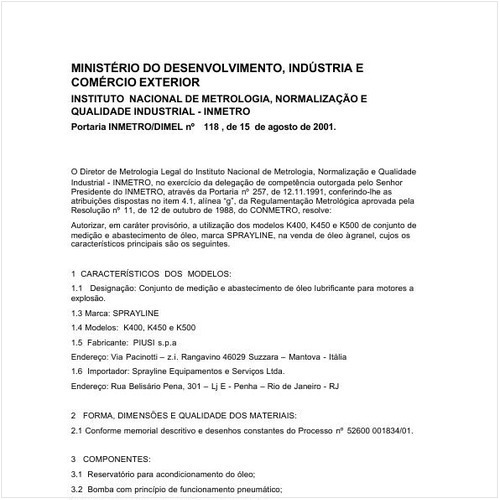 Portaria DIMEL/INMETRO 118:2001 - Situação: Revogado