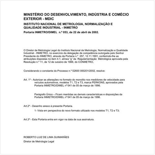 Portaria DIMEL/INMETRO 53:2002 - Situação: Em vigor