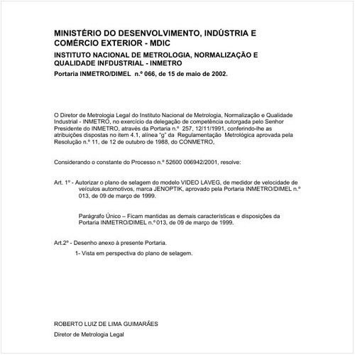 Portaria DIMEL/INMETRO 66:2002 - Situação: Em vigor