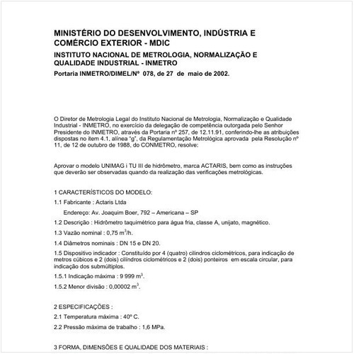 Portaria DIMEL/INMETRO 78:2002 - Situação: Revogado