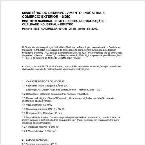 Portaria DIMEL/INMETRO 97:2002 - Situação: Revisto