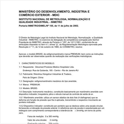 Portaria DIMEL/INMETRO 105:2002 - Situação: Revisto