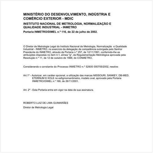Portaria DIMEL/INMETRO 116:2002 - Situação: Revogado