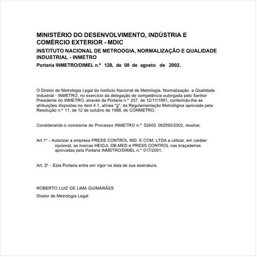 Portaria DIMEL/INMETRO 128:2002 - Situação: Em vigor