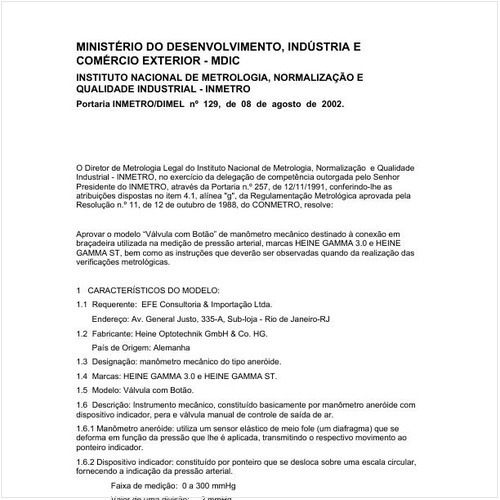 Portaria DIMEL/INMETRO 129:2002 - Situação: Revisto