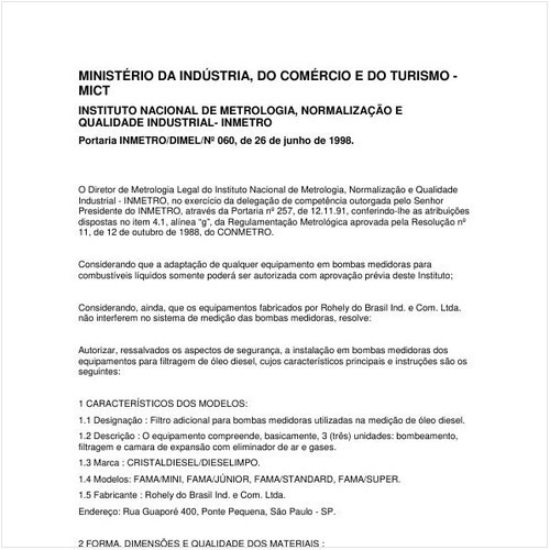 Portaria DIMEL/INMETRO 60:1998 - Situação: Revogado