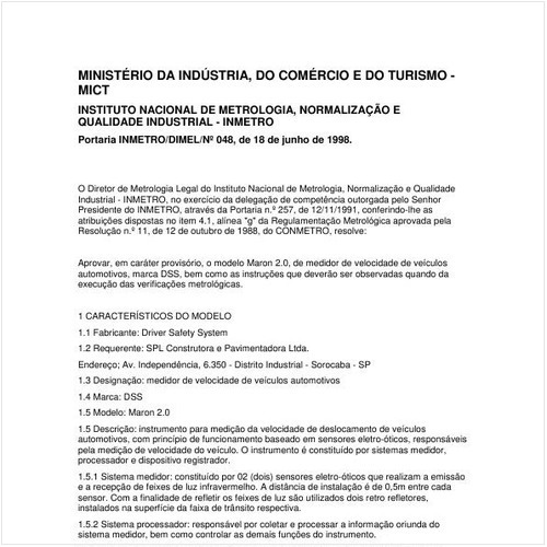 Portaria DIMEL/INMETRO 48:1998 - Situação: Em vigor