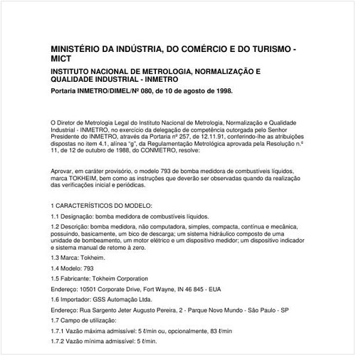 Portaria DIMEL/INMETRO 80:1998 - Situação: Em vigor