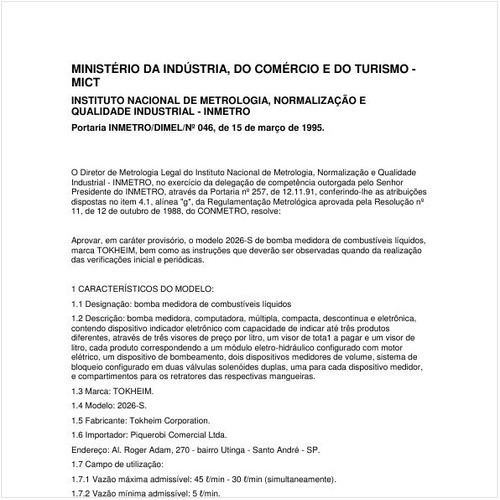Portaria DIMEL/INMETRO 46:1995 - Situação: Revisto