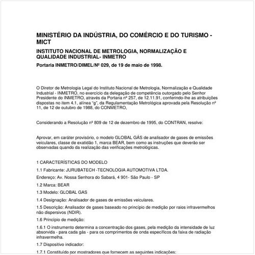 Portaria DIMEL/INMETRO 29:1998 - Situação: Revogado