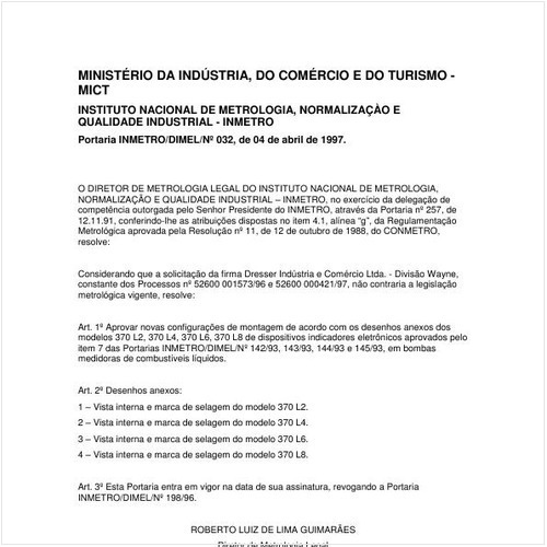 Portaria DIMEL/INMETRO 32:1997 - Situação: Revisto