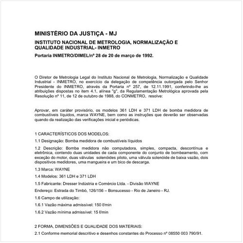 Portaria DIMEL/INMETRO 28:1992 - Situação: Revisto