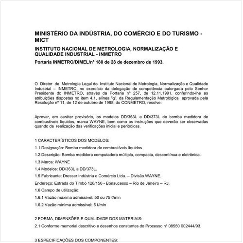 Portaria DIMEL/INMETRO 180:1993 - Situação: Revisto