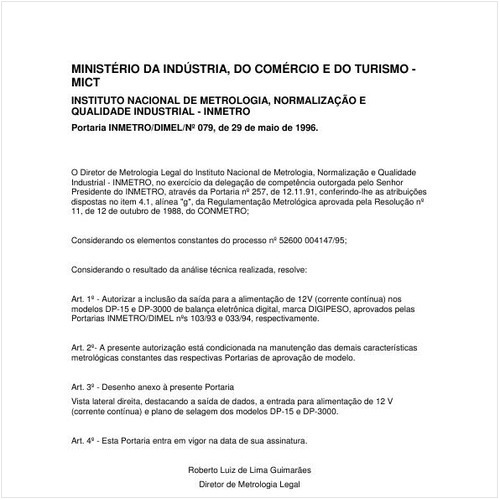 Portaria DIMEL/INMETRO 79:1996 - Situação: Em vigor