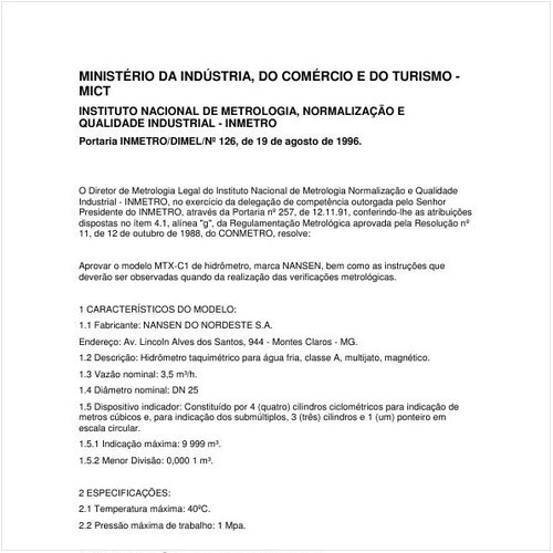 Portaria DIMEL/INMETRO 126:1996 - Situação: Revisto