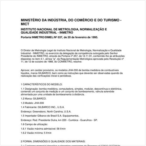 Portaria DIMEL/INMETRO 37:1995 - Situação: Revisto