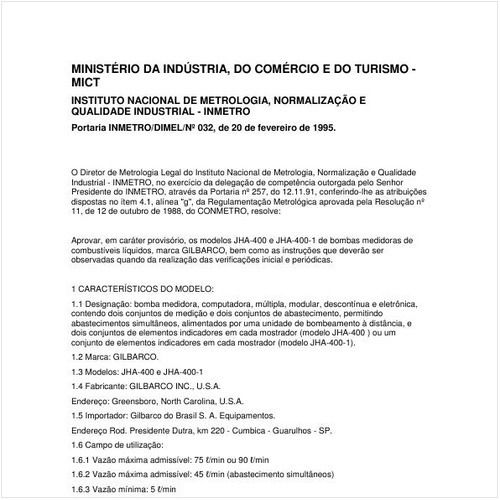 Portaria DIMEL/INMETRO 32:1995 - Situação: Revisto