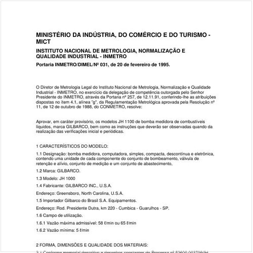 Portaria DIMEL/INMETRO 31:1995 - Situação: Revisto