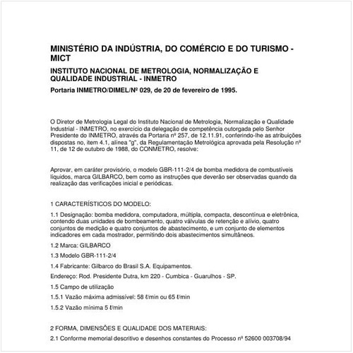 Portaria DIMEL/INMETRO 29:1995 - Situação: Revisto